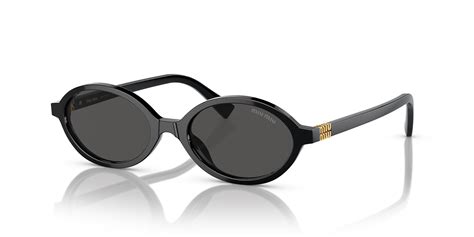 miu miu smu04z|Miu Miu MU 04ZS 50 Dark Grey & Black Sunglasses.